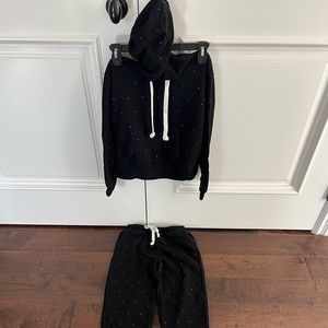 Katie J black sparkle jogger and hoodie set!